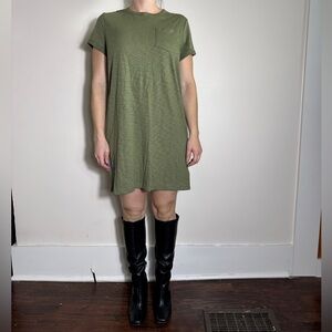 Gap 100% Cotton Green Shirt Dress Size M NWT